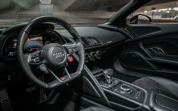 Black Audi R8 V10 Spyder, 2021 Photo 7